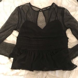 EXPRESS Mesh Peplum Top